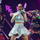 Katy Perry backed by some dancers in...outfits, in 2015. Image: Getty